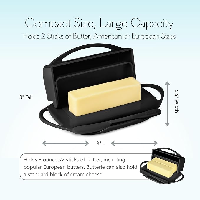 Flip Top Butter Dish with Attached Lid & Matching Knife, 2 Pack - Image 4