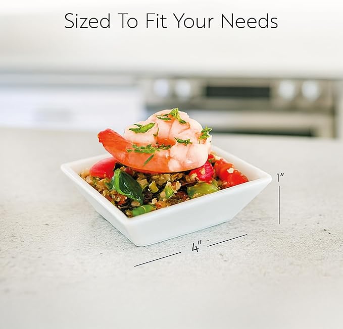 Restaurantware Mini Porcelain Plates Pack of 10 Rectangle 4 x 2.75 Inches Chip-Resistant Appetizer Plates, White Microwave, Oven, Freezer, Dishwasher Friendly Porcelain Tasting Plates For Events