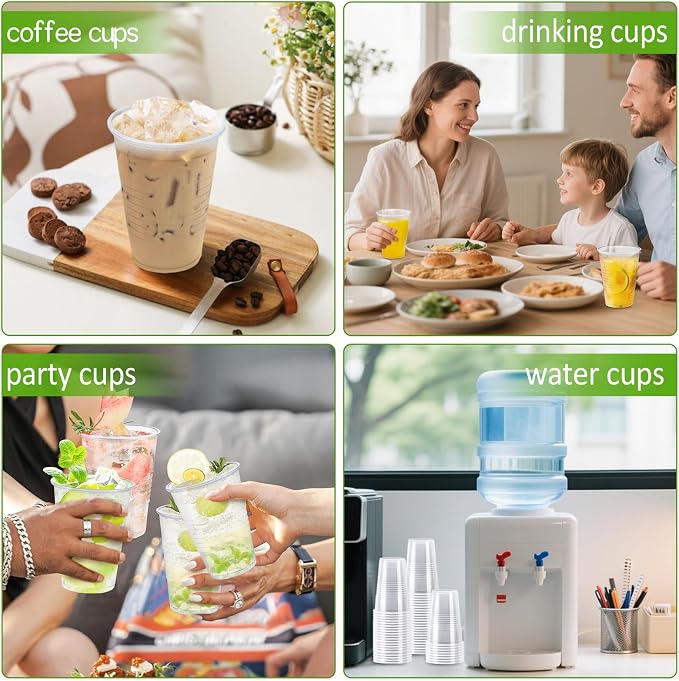 SIUQ 2000 Pack 9 oz Clear Plastic Cups, Bulk Disposable Water Cups 9 Ounce | - Image 7
