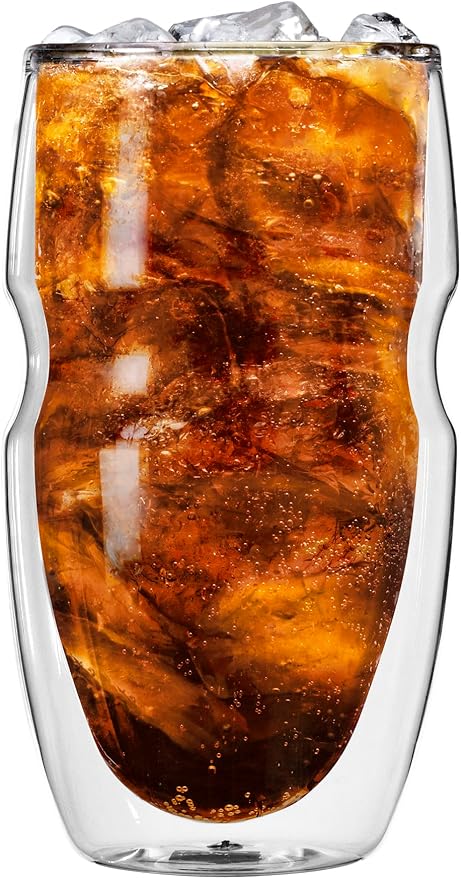 Ozeri Serafino Double Wall Insulated Iced Tea and Coffee Glasses - Image 2
