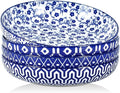 Selamica 9.6" Pasta Bowls Set of 4, 51 OZ Large Salad Bowls, Ceramic Wide and by Selamica