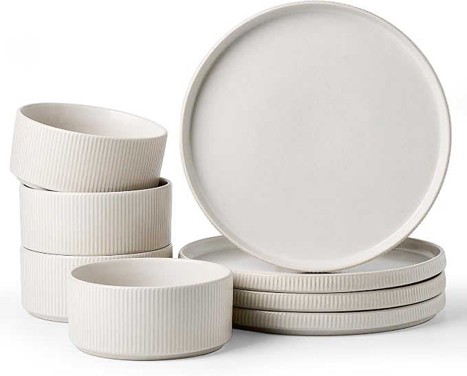 Famiware Star Stoneware Dinnerware Sets, 8-Piece Dishes by Famiware