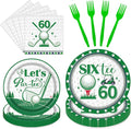 Rakuto Golf 60th Birthday Party Decorations 96PCS Plates Napkins Forks | Golf by Rakuto