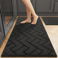 hicorfe Kitchen Rugs and Mats Sets,2 Pieces Super Absorbent Polypropylene Non-Slip Rug,Soft Comfort Floor Mat,Machine Wash for Kitchen,Hallway,Office,Sink,Laundry(20" x 32"+20" x 48",Charcoal)