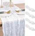 Joanlody Ivory Cheesecloth Table Runner Spring Easter 10Ft Rustic Gauze Boho Cheese Cloth Table Runner for Wedding Bridal Baby Shower Decoration 4 Pack