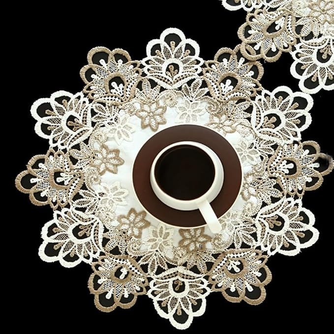 Sandweek Embroidered Placemats, Stain Resistant Lace Lunchmats Place Mats by Unknown