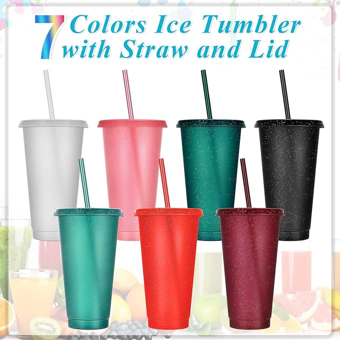 Honeydak 15 Pack Tumbler with Straw and Lid Bulk Cups - Image 2