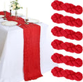 6 Pack 10Ft Red Cheesecloth Table Runner 23 x 120 Inch | Gauze Rustic Boho by CKIKU
