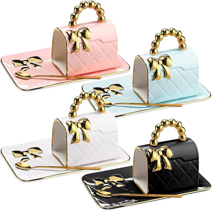 Sliner Set of 4 Handbag Coffee Mug Purse Tea Cup Set, Ceramic 10 Oz/ 310 ml by Sliner