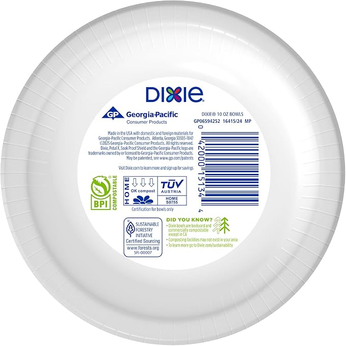 Dixie Small Paper Bowls, 10 Oz, Microwave-Safe, Soak-Proof, Disposable Bowls - Image 7