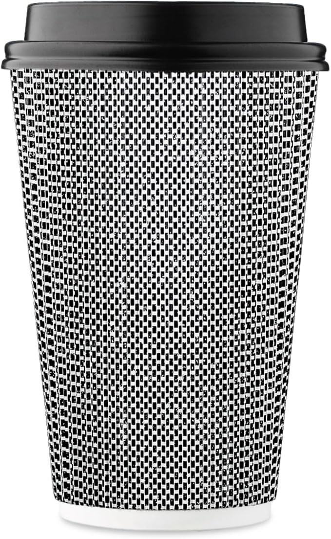 Harvest Pack 16 oz Disposable Coffee Cups, Insulated Ripple Double-Walled Paper by HarvestPackGOURMETSHOWCASE