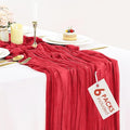 6 Pack Red Valentine's Day Cheesecloth Table Runner Gauze Table Runner 35x120 by BlueTopCoLtd