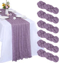 6 Pack Grape Purple Cheesecloth Table Runner 35 x 120 Inch | Boho Gauze Fabric by RestfulGlow