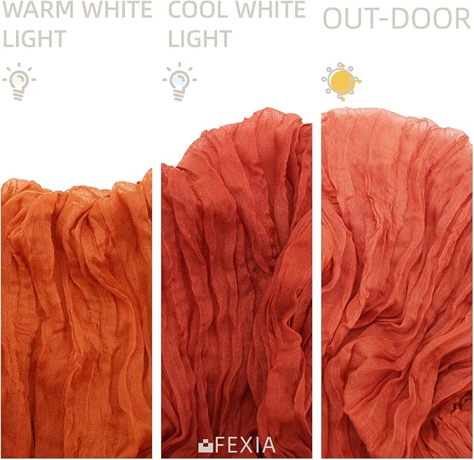 6Pcs Terracotta Cheesecloth Table Runner Rust Boho Fall Decoration | 35x120 - Image 7