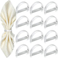 KPOSIYA Napkin Rings Set of 20, Metal Silver Napkin Rings Bulk by KPOSIYA