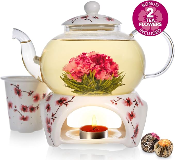 Teabloom Petite Cherry Blossom Teapot & Flowering Tea Gift Set - Image 5