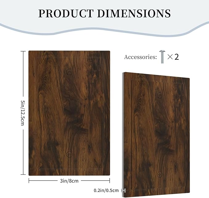 Light Switch Cover Brown Rustic Wood Grain Vintage Wooden Texture Wall Plate Cover 1 Gang Blank No Device Decorative Outlet Covers Electrical Switchplate for Cabin Bedroom Decor