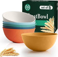 Wheat Straw Bowls Unbreakable Salad Bowls 40 OZ Thick Large Cereal Bowls by HOMIENLY