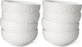 Ceramic Cereal Bowls 26 oz, Embossment Soup Bowls Set of 4, Dishwasher by Artena