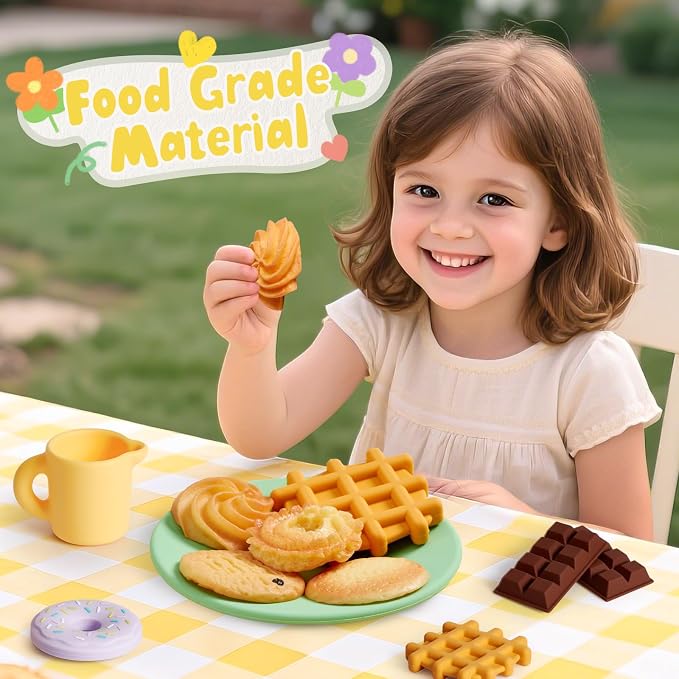 Silicone Tea Sets for Toddlers 3-5, Pretend Play Kitchen Accessories Birthday - Image 5