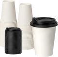 RACETOP Coffee Cups with Lids 12 oz, 50 Pack Disposable To Go Cups | Thickened by RACETOP