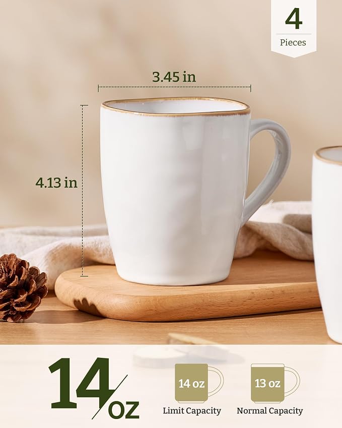 famiware Aurora Coffee Mugs, 14oz Mug Set of 4, Stoneware Mug, Cups - Image 4