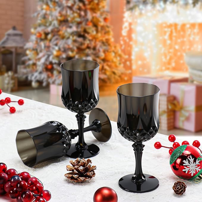 XUWAIDSGN 7oz Plastic Vintage Wine Glasses Drinking Glasses Unbreakable Wedding - Image 6