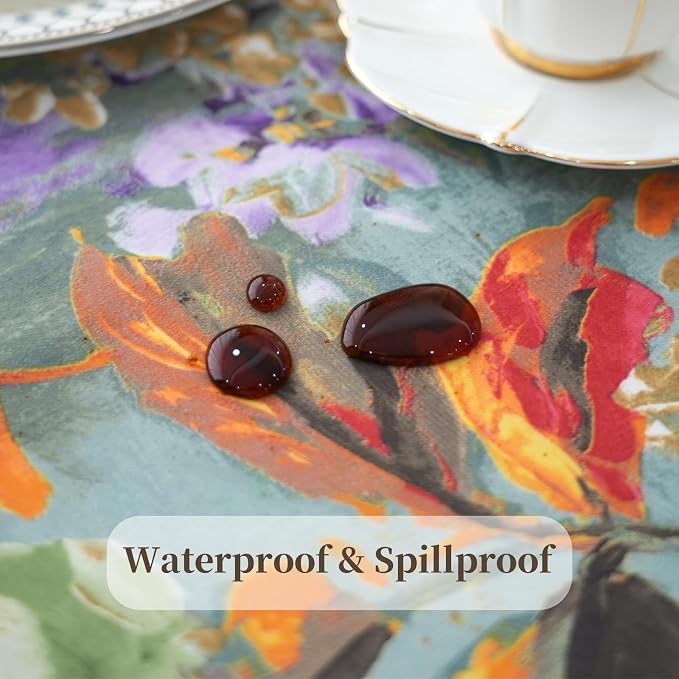 Green Table Runner 12 x 60 Inch, Waterproof Seasonal Print Floral Table Runners - Image 4