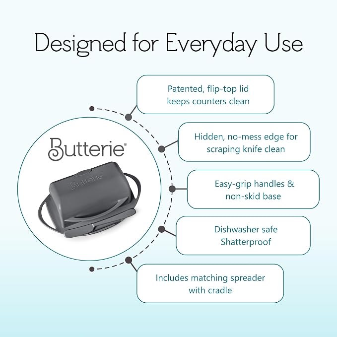 Flip Top Butter Dish with Attached Lid & Matching Knife - Image 6