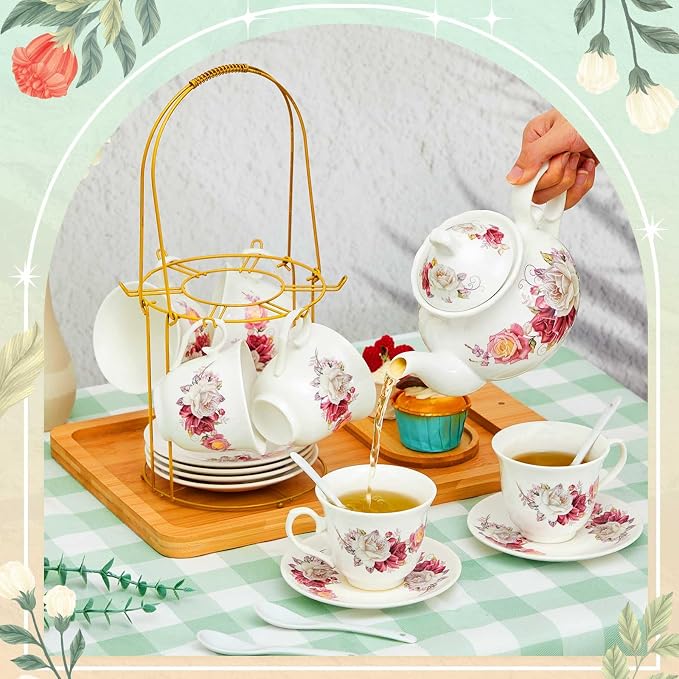 Zhehao 20 Pcs Porcelain Tea Set - Image 4