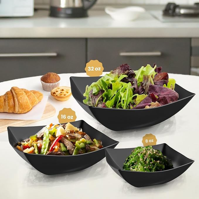 R-kay 6 Pack Square Plastic Serving Bowls - Image 3