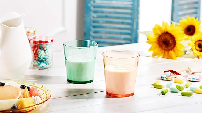 SCANDINOVIA - 8 oz Unbreakable Premium Juice Glasses Kid Cups- Set of 4 - Super Grade Acrylic Plastic Tumbler Cups - Perfect for Gifts - BPA Free - Dishwasher Safe - Stackable - Reusable