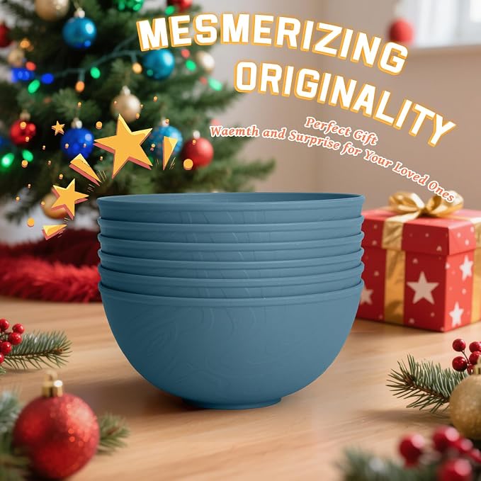 Bowls for Kitchen, Premium Wheat Straw Bowl 6 PCS, Unbreakable LIghtweight - Image 8