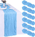 6 Pack Baby Blue Cheesecloth Table Runner 35 x 120 Inch | Boho Gauze Fabric by RestfulGlow