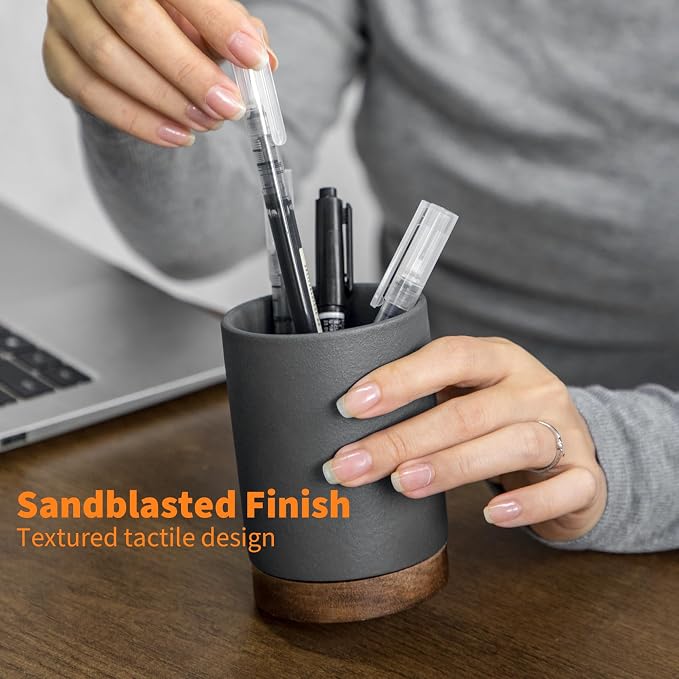 Ceramic Pen Holder for Desk, Pencil Cup, | Organizer and Makeup Brush Holder - Image 5