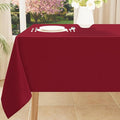 Smiry Rectangle Table Cloth, Waterproof Anti-Scratch Polyester Tablecloth, Decorative Washable Fabric Table Cover for Dining, Buffet, Parties and Outdoor, 60x102, Wine Red