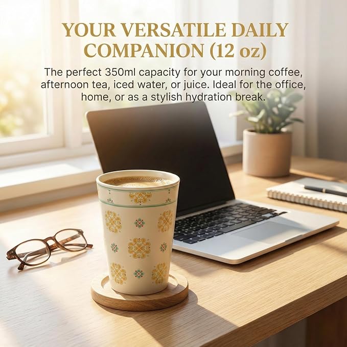 Ceramic Handleless Tea Cup - Image 5