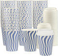 Disposable Coffee Cups with Lids, To Go Paper Hot Cups, Cocoa by SMYGOODS