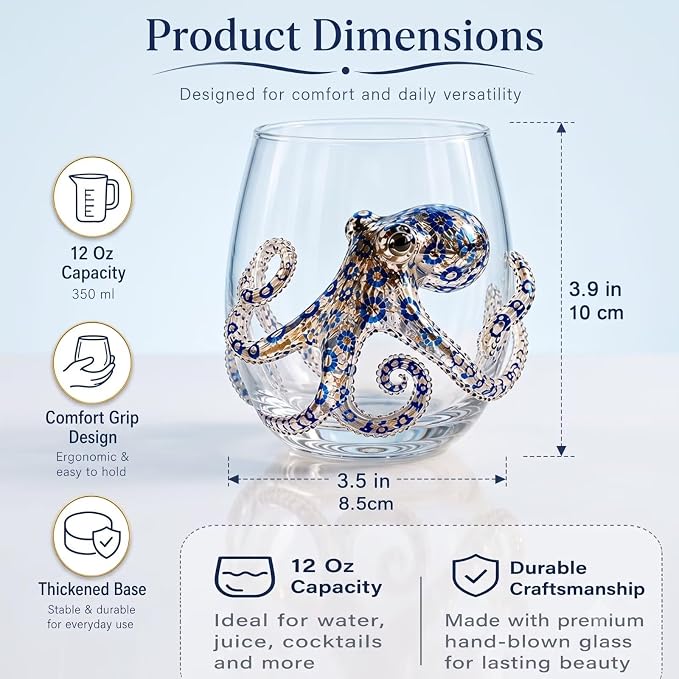 Ocean Fish 3D Animal Artisan Glassware, Novelty Drinking Tumbler | Handcrafted - Image 3