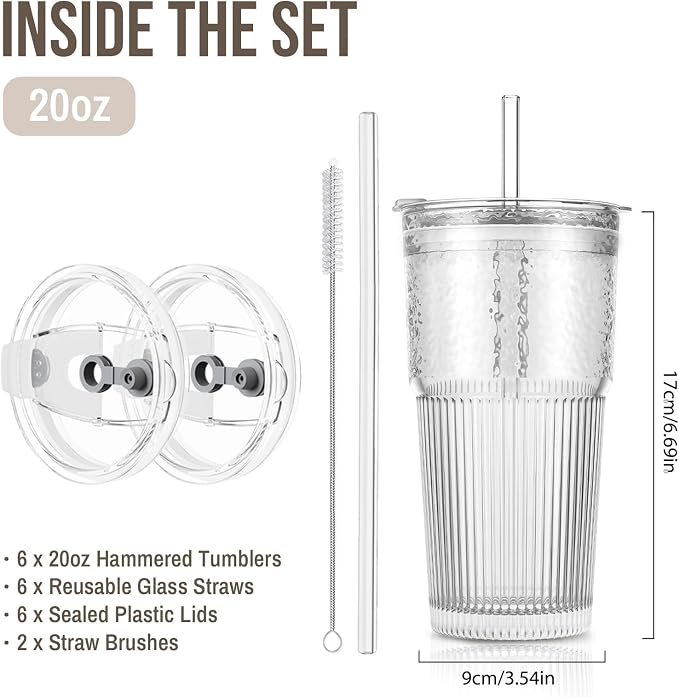 SoulTimes 20oz Wave Ribbed Glass Tumbler - Image 3
