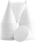 Eco-Friendly, Wax Free 4.5oz White Paper Cone Cups 50Pk. Small Dispenser Cup by FoodRestaurantSupplies
