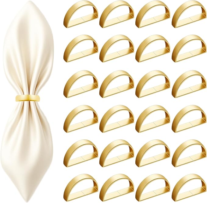 24 Pcs Stainless Steel Napkin Rings by Unknown