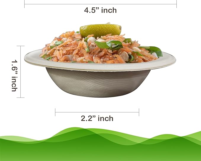 Disposable Paper Bowls (500 Pack 12 oz), Heavy-Duty Compostable, Eco-Friendly, Bagasse Bowl for Soup, Salad, Dessert & More