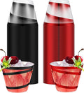 Gejoy 9 oz Rimmed Swirl Plastic Cups Disposable Wine Drinking Cups Clear Elegant Halloween Tumblers for Christmas Party Supplies(Red, Black,100 Pcs)