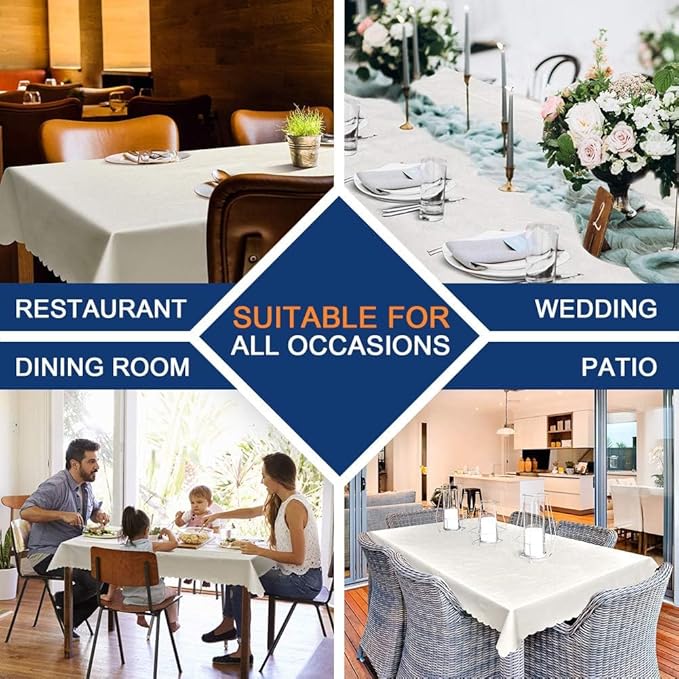 Smiry Square Table Cloth, Waterproof Heavy Duty Vinyl Tablecloths, Wipeable Washable Table Cover for Kitchen and Dining Room (Grey, 70" X 70")