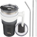 Konokyo 30 oz Tumbler with Handle and Straw, Insulated Travel Mug | Day Night; by Konokyo