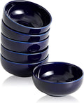 Ceramic Pinch Bowls,2.7 oz Mini Prep Dip Bowl Set,Small Dipping Salsa Charcuterie Soy Sauce Side Dish for Sushi,Set of 6(Blue)