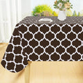 Smiry Rectangle Table Cloth Cover, Waterproof Vinyl Tablecloth with Flannel Backing for Rectangle Tables, Wipeable Spillproof Plastic Tablecloths for Dining, Camping and Indoor (60"x102", Coffee)