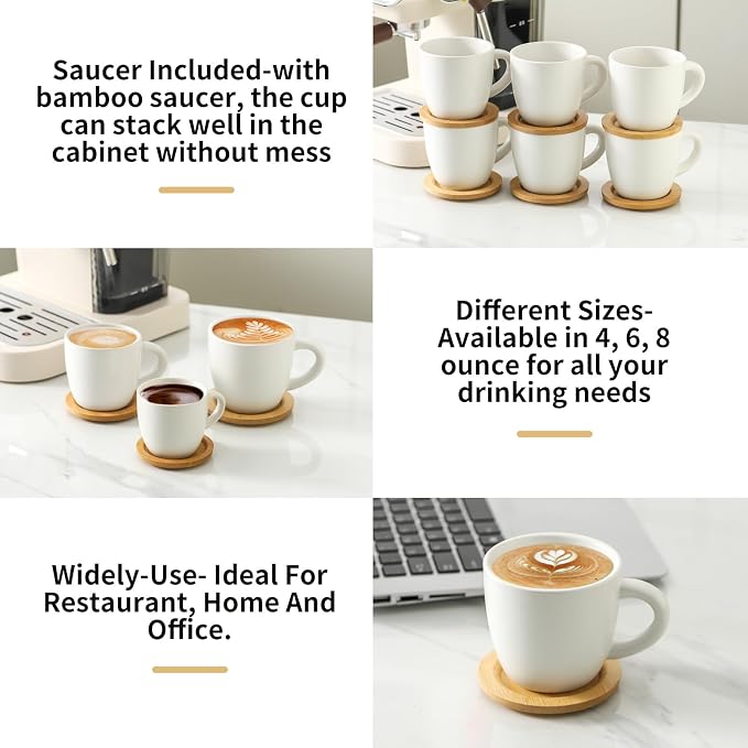 HASENSE 8 oz Cappuccino Cups - Image 2