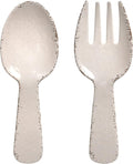 Crackle Melamine Salad Servers, Serving Utensil Set, Includes Serving Fork and by SupremeHousewares